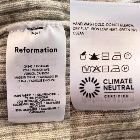 NEW Reformation Remus Cashmere Wrap Sweater Light Grey Medium - Picture 12 of 17